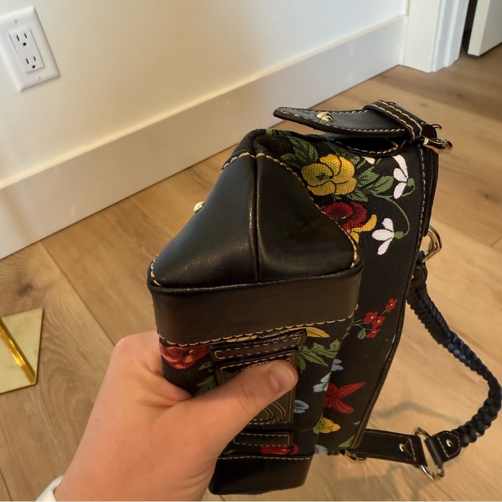 The Sak Floral Black Women's Shoulder Bag Y2K Butterfly Leather NWOT - Picture 6 of 12